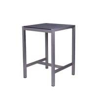 Synthetic Teak Wood Slats Table in Pewter