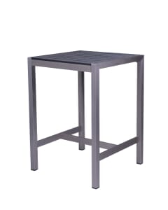 Brushed Pewter Teaks & Aluminum Frame Table Set