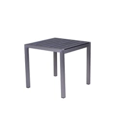 Synthetic Teak Wood Slats Table in Pewter