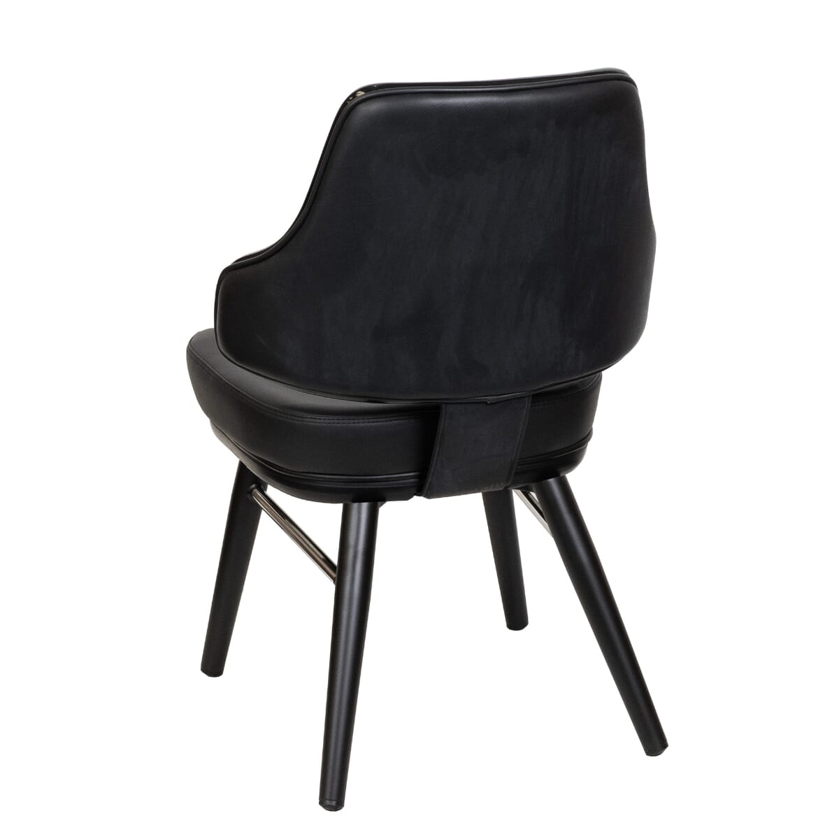Classic Black Vinyl Bucket Chair with Square Steel Frame