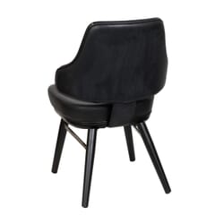 Classic Black Vinyl Bucket Chair with Square Steel Frame