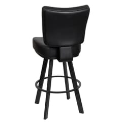 Modern Vinyl Bucket Swivel Bar Stool with Black Steel Base