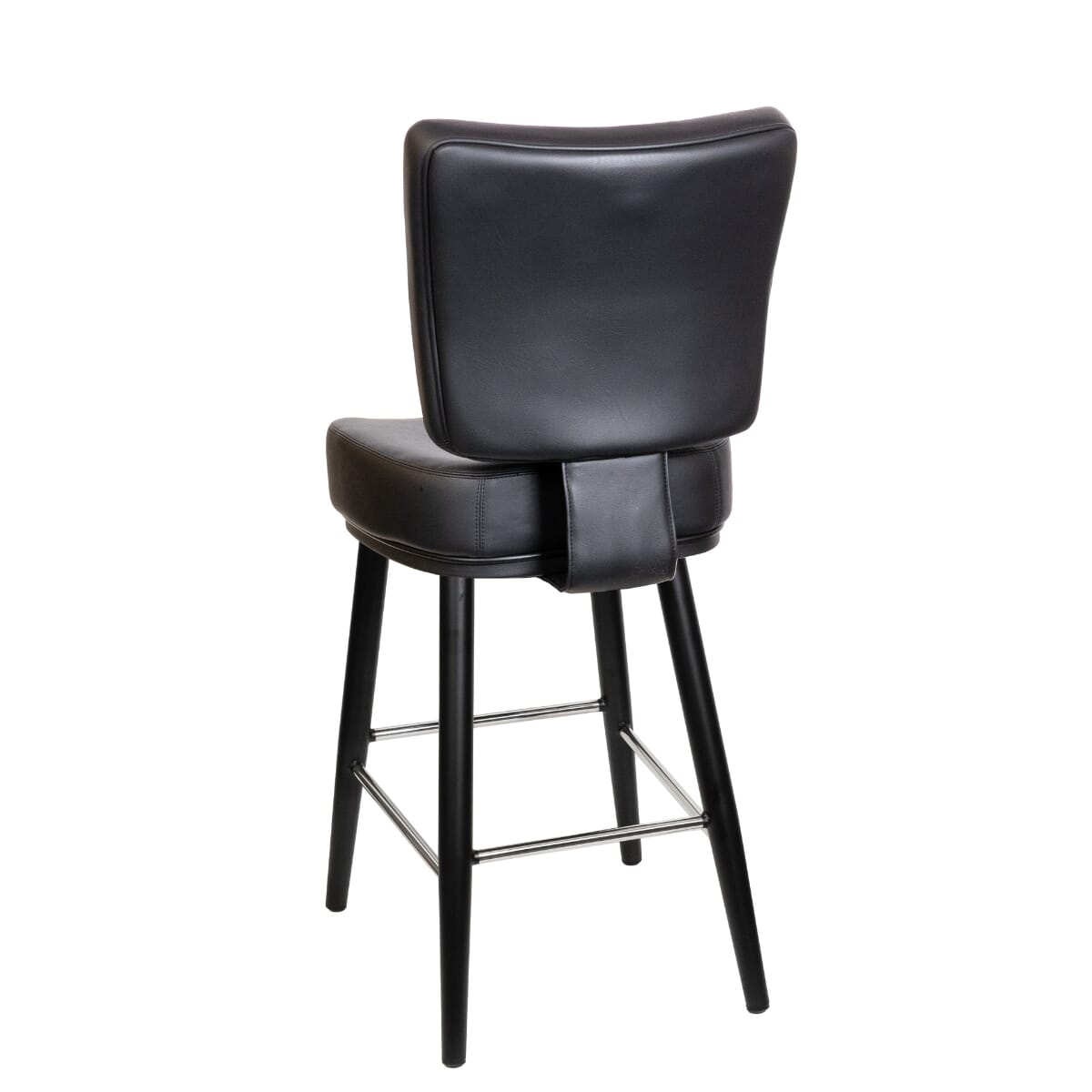 Modern Vinyl Bucket Bar Stool with Square Black Frame and Chrome Footring