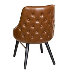 Tufted Vinyl Bucket-Style Chair with Sandtex Black Steel Frame