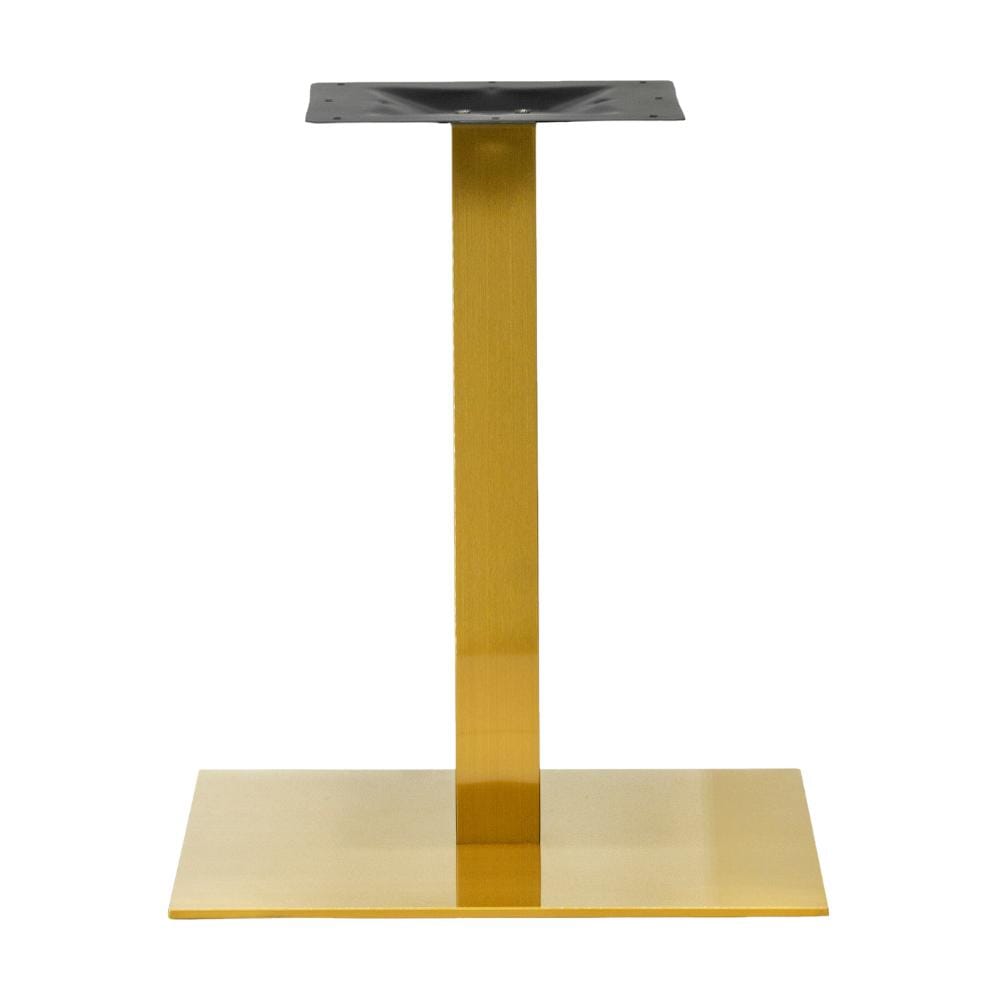 Contemporary Indoor/Outdoor Metal Square Table Base in Gold (24&rdquo; x 24
