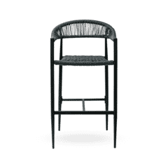 Sabbia Indoor/Outdoor Commercial Barstool with Gray Seat and Back