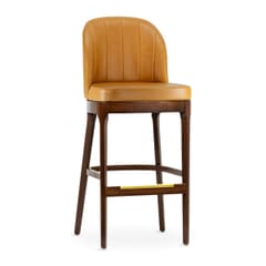 Grace Channel Brown Wood Commercial Dining Bar Stool