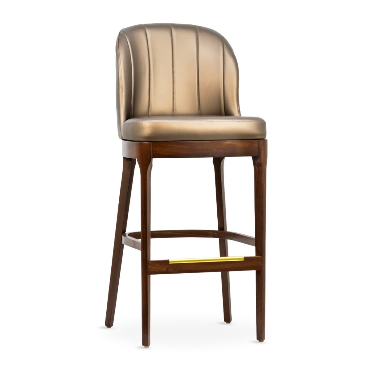 Grace Channel Brown Wood Commercial Dining Bar Stool