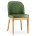 upholstered restaurant chair with vertical channel stitching, wooden legs, and a cushioned seat—ideal for stylish commercial dining spaces
