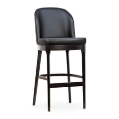 Grace Quick-Ship Commercial Dining Upholstered Wood Bar Stool with Black Vinyl