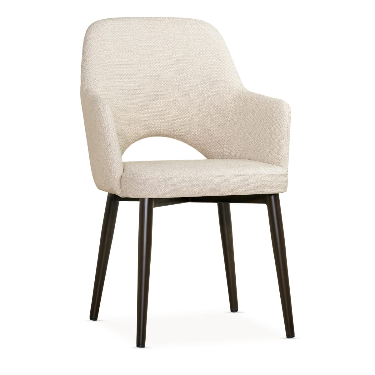 Bliss Aluminum Wood-Grain Upholstered Restaurant Armchair