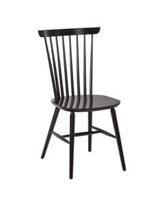 Solid Beech Wood Spindle Back Chair in Black