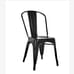 Indoor Steel Chair with Metal Seat - Black Finish (Front)