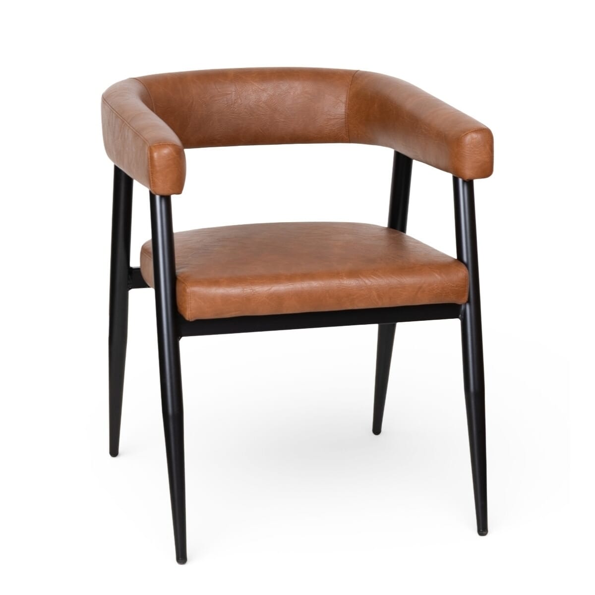 Quick Ship Lennox Fully Upholstered Black Steel Restaurant Chair