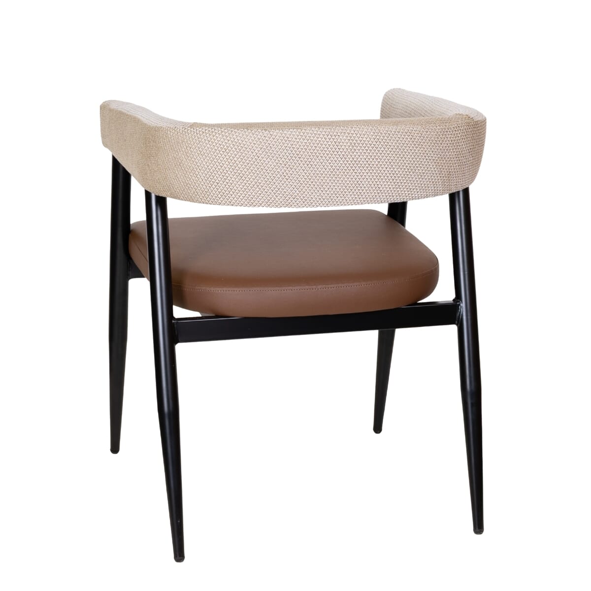 Lennox Fully Upholstered Black Steel Restaurant Chair
