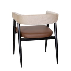 Lennox Fully Upholstered Black Steel Restaurant Chair