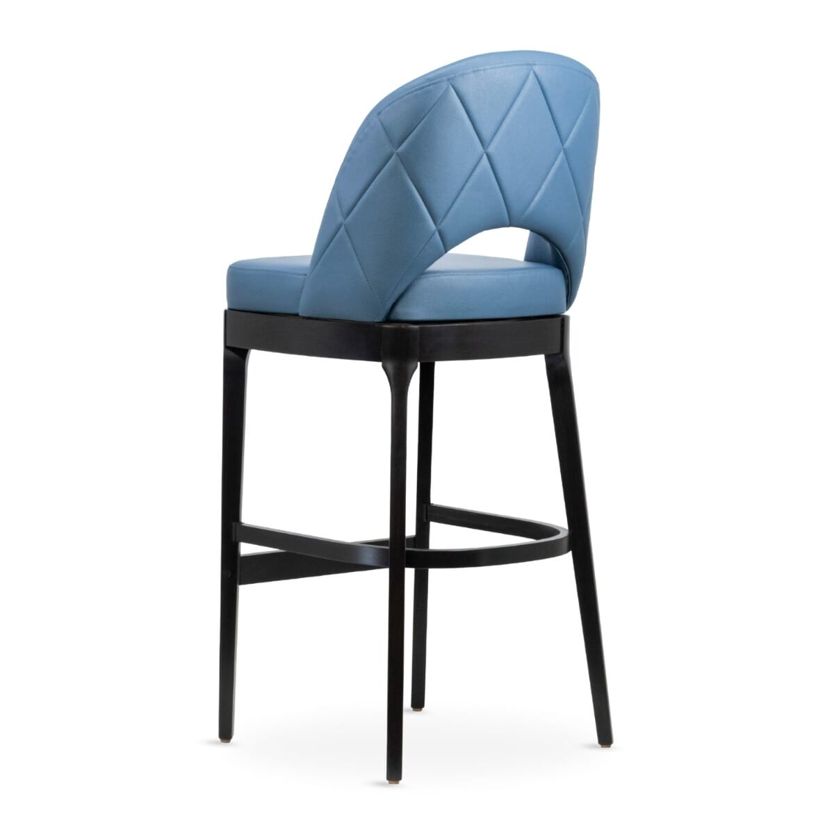 Lily Tufted Commercial Wood Bar Stool with Black Finish Frame