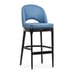 Lily Tufted Commercial Wood Bar Stool with Black Finish Frame