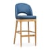 Lily Tufted Wood Commercial Bar Stool in Natural