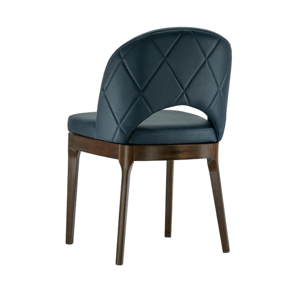 Lily Modern Tufted Beechwood Chair in Brown Finish