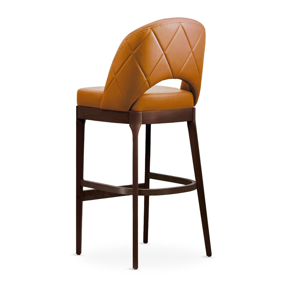 Lily Modern Tufted Wood Restaurant Bar Stool in Walnut Finish