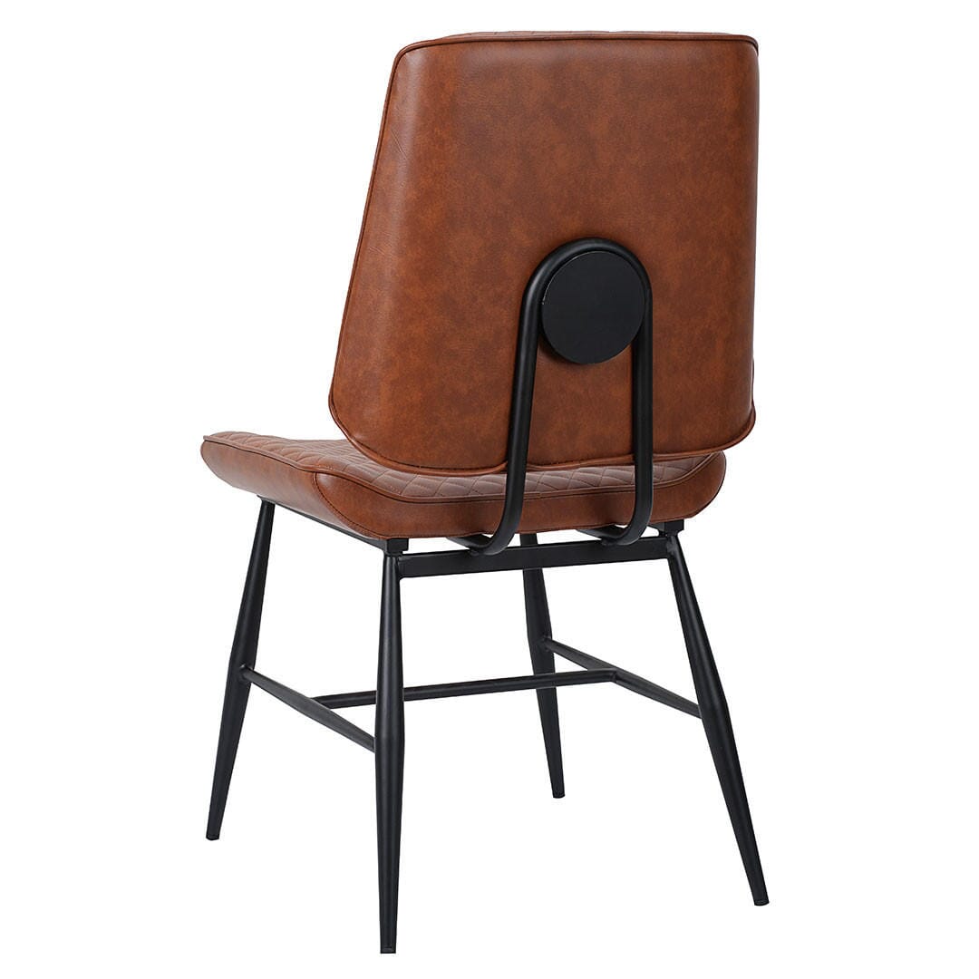 Quick Ship Quilted Vinyl Restaurant Chair with Black Steel Frame