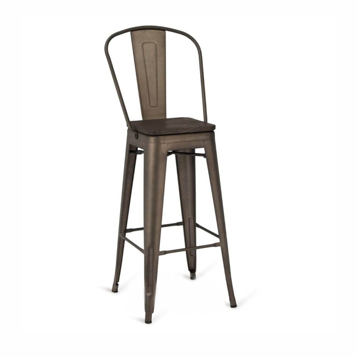 Indoor Steel Barstool - Matte Bronze Finish