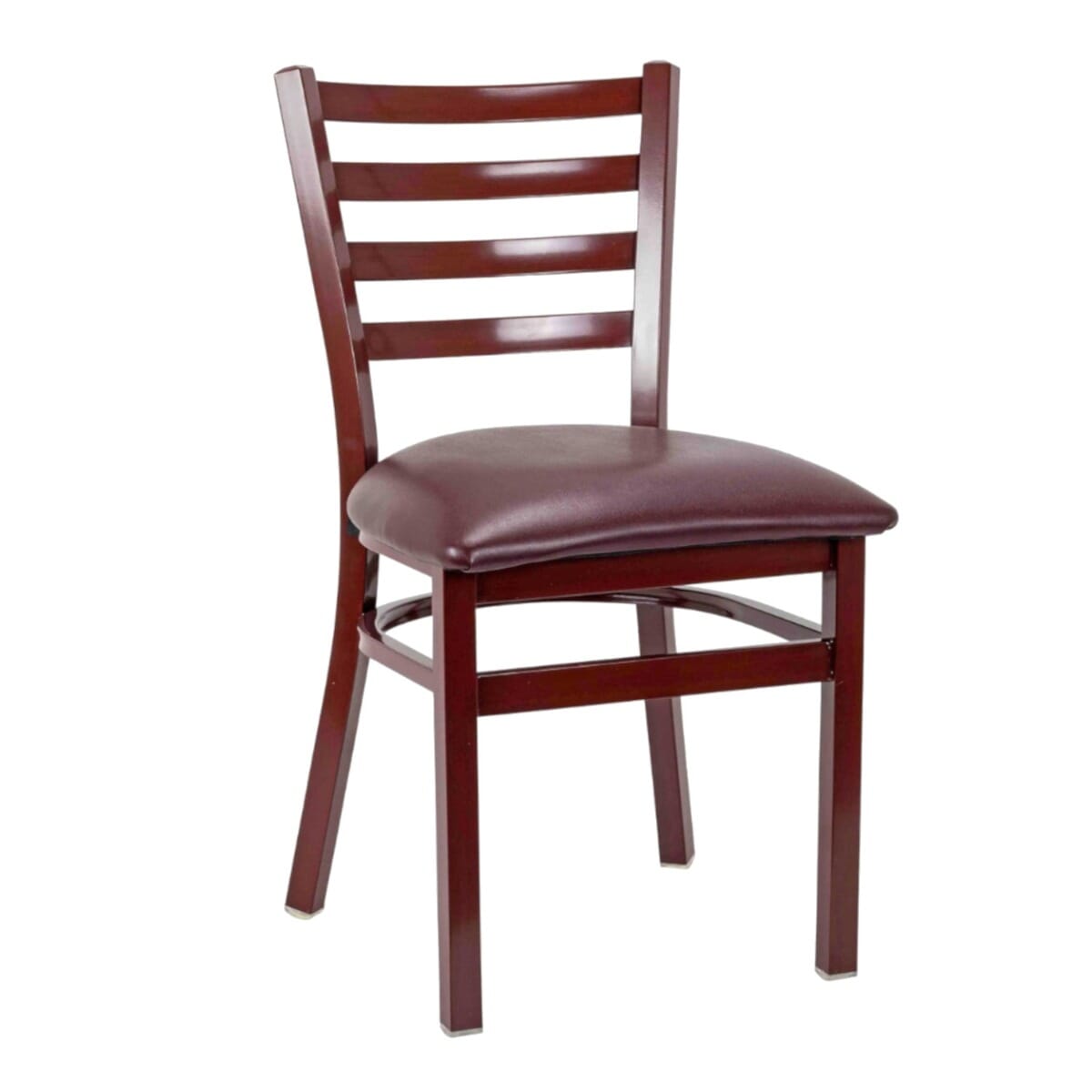 Metal Ladderback Side Chair in Mahogany