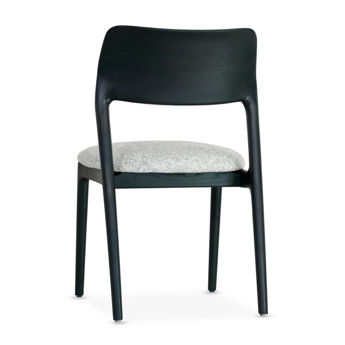 Milo Black Wood Restaurant Chair with Contoured Back and Upholstered Seat