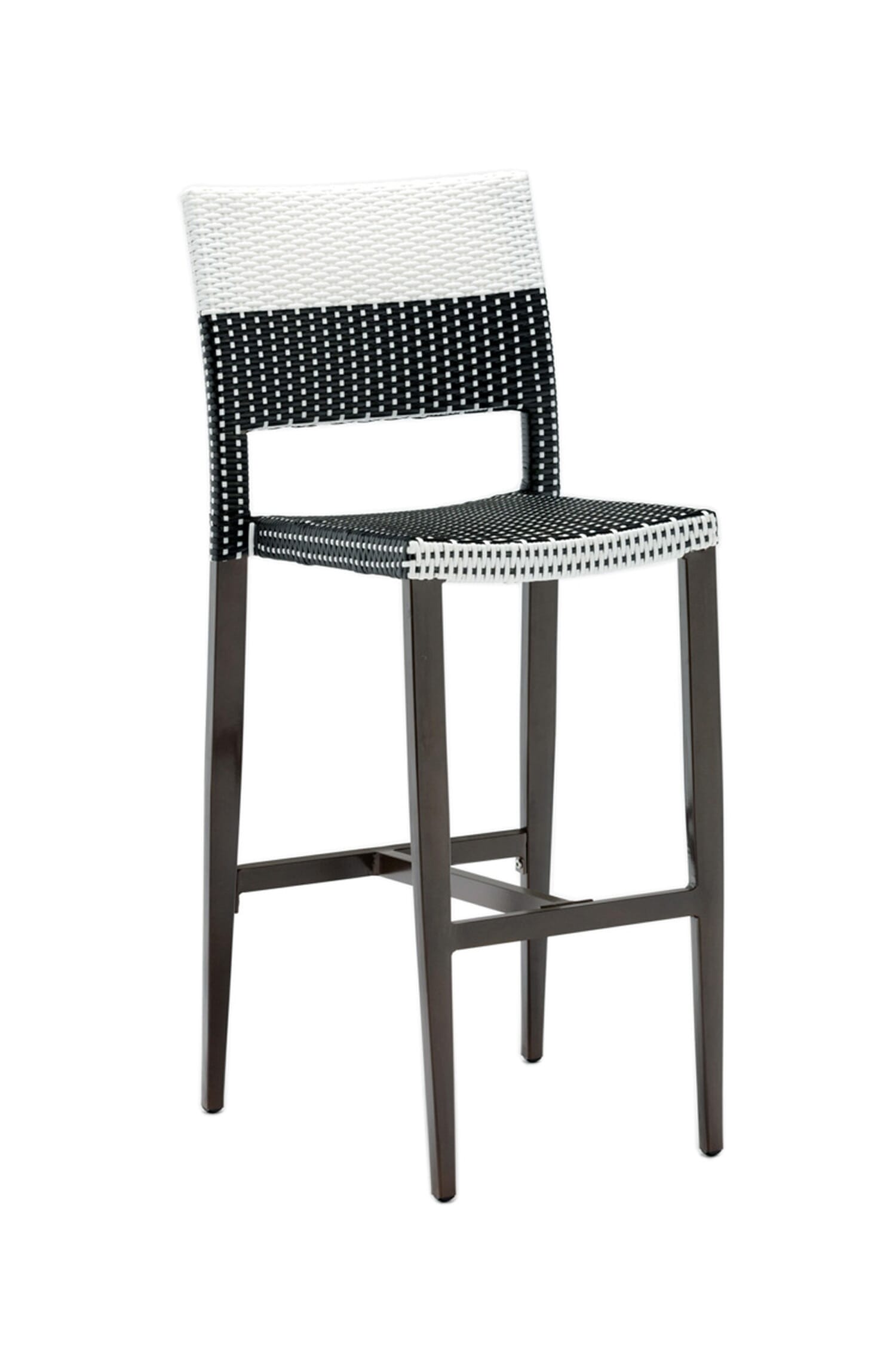 black and white wicker bar stools