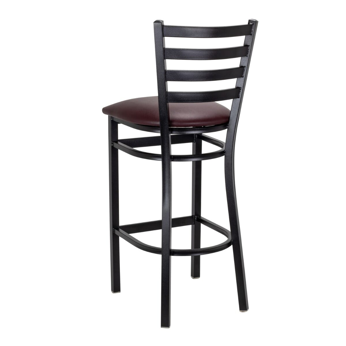 Metal Ladderback Side Bar Stool in Black
