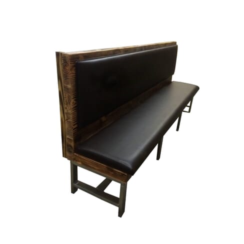 Booth with Burned Solid Wood Frame and Metal Legs