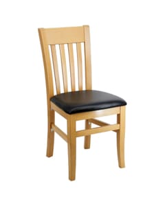 Curved Back Natural Wood Chair 