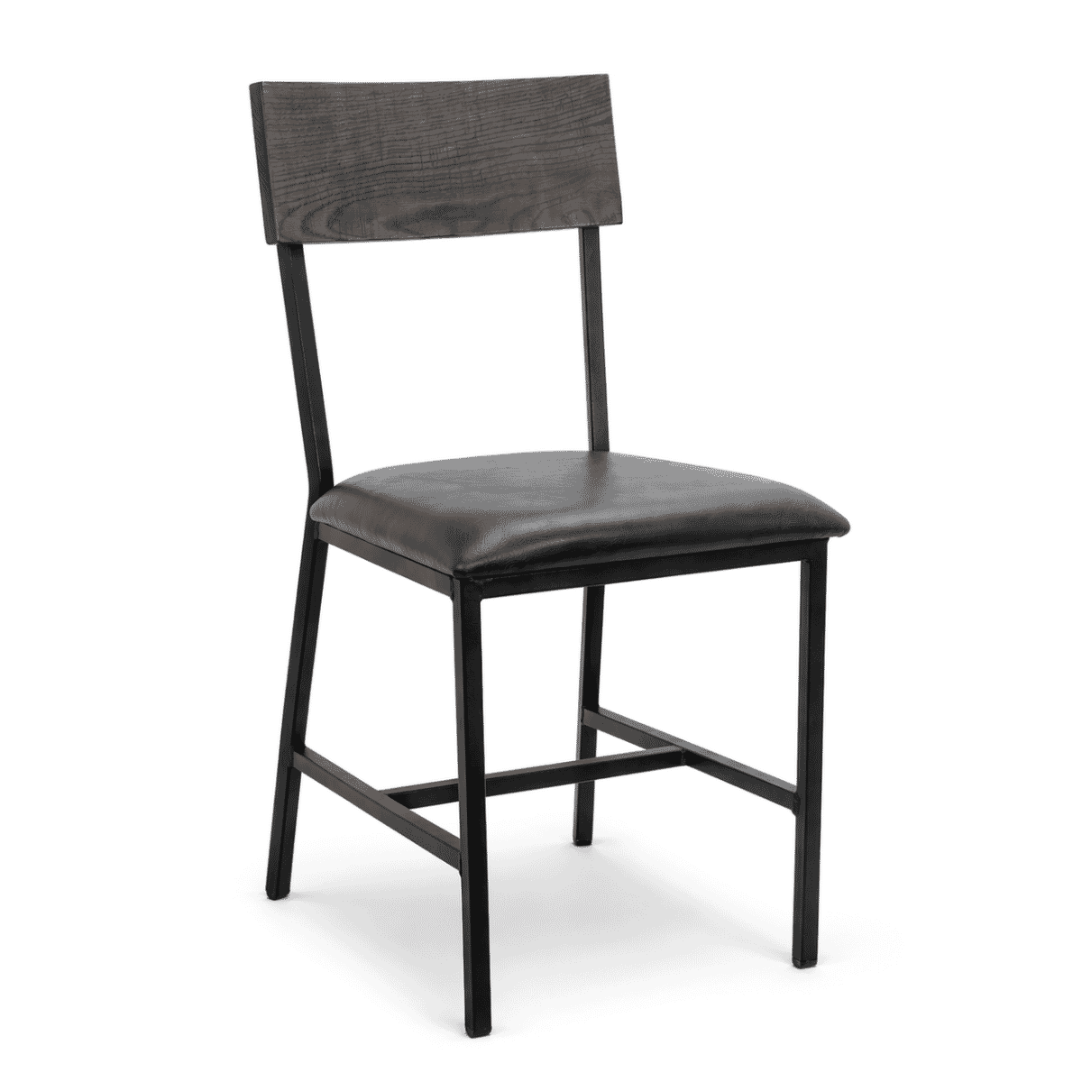 American Oak Wood Industrial Steel Frame Restaurant Chair