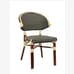 Rounded Back Aluminum Bamboo Look Chair (Front)
