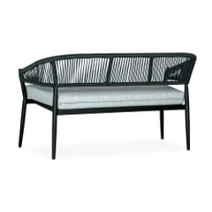 Brezza Outdoor Commercial Loveseat with Gray Seat and Back