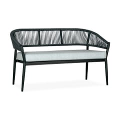Brezza Outdoor Commercial Loveseat with Gray Seat and Back
