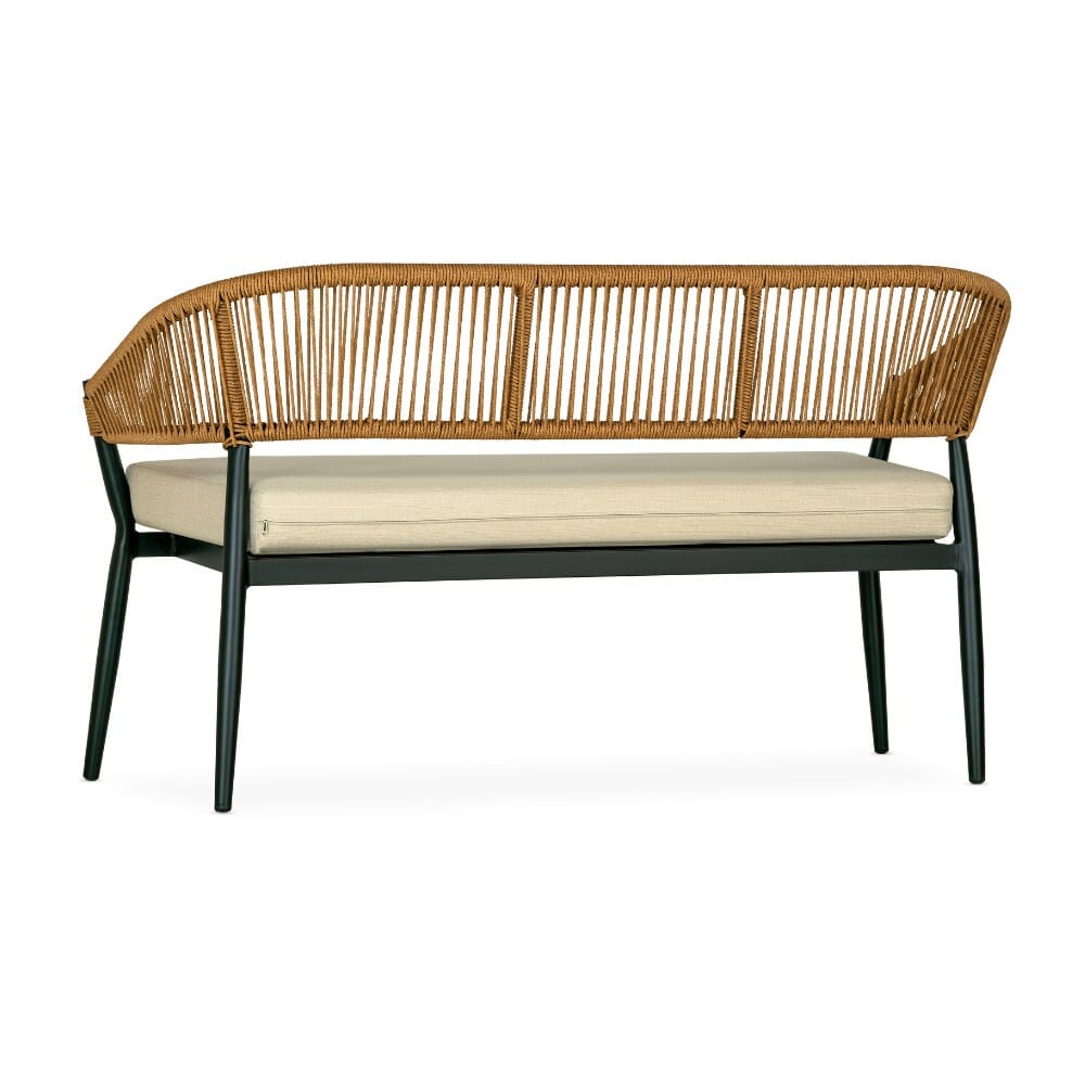 Brezza Outdoor Commercial Loveseat with Tan Seat and Back