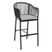 Brezza Outdoor/Indoor Rope Commercial Barstool with Gray Seat and Back