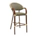Rounded Back Aluminum Bamboo Look Barstool