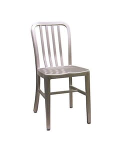 Stackable Vertical Aluminum Patio Chair in Silver 