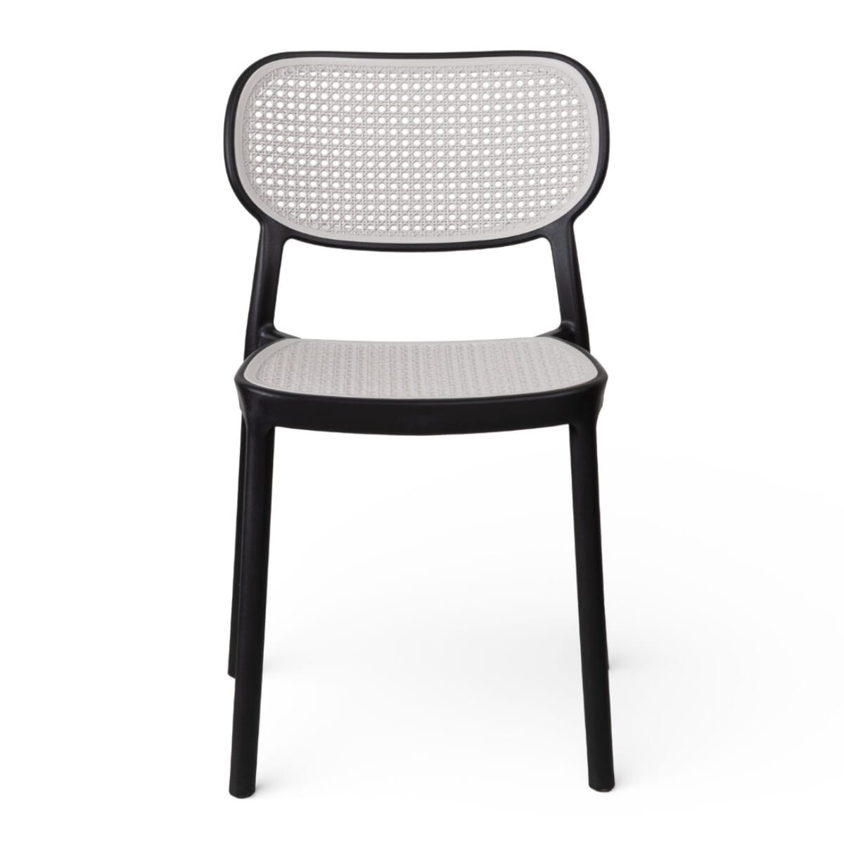 Indoor/Outdoor Resin Restaurant Chair with Mesh Design