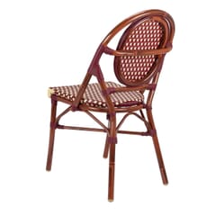 Aluminum Bamboo Look Stackable Chair in Mahogany