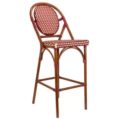 Aluminum Bamboo Look Barstool in Mahogany