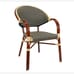 Rounded Back Aluminum Bamboo Look Arm Chair (Front)
