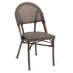 Synthetic Bamboo & Textilene Mesh Stackable Commercial Outdoor Chair