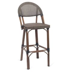 Synthetic Bamboo & Textilene Mesh Commercial Outdoor Bar Stool