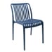 Stackable Indoor/Outdoor Resin Chair With Striped Seat and Back in Blue