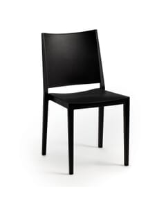 Stackable Indoor/Outdoor Resin Chair With Square Back in Black