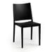 Stackable Indoor/Outdoor Resin Chair With Square Back in Black